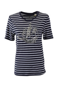 B-WARE DREIMASTER MARITIM DAMEN T-SHIRT Gr.S Farbe WEISS GESTREIFT