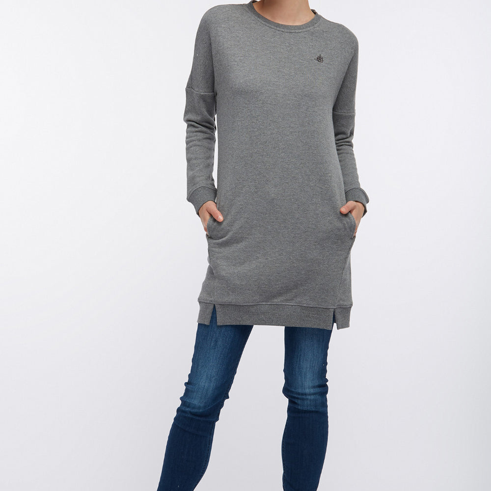 B-WARE DREIMASTER DAMEN KLEID Gr. XS Farbe Grau Melange