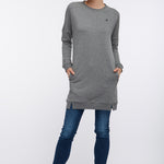 B-WARE DREIMASTER DAMEN KLEID Gr. XS Farbe Grau Melange