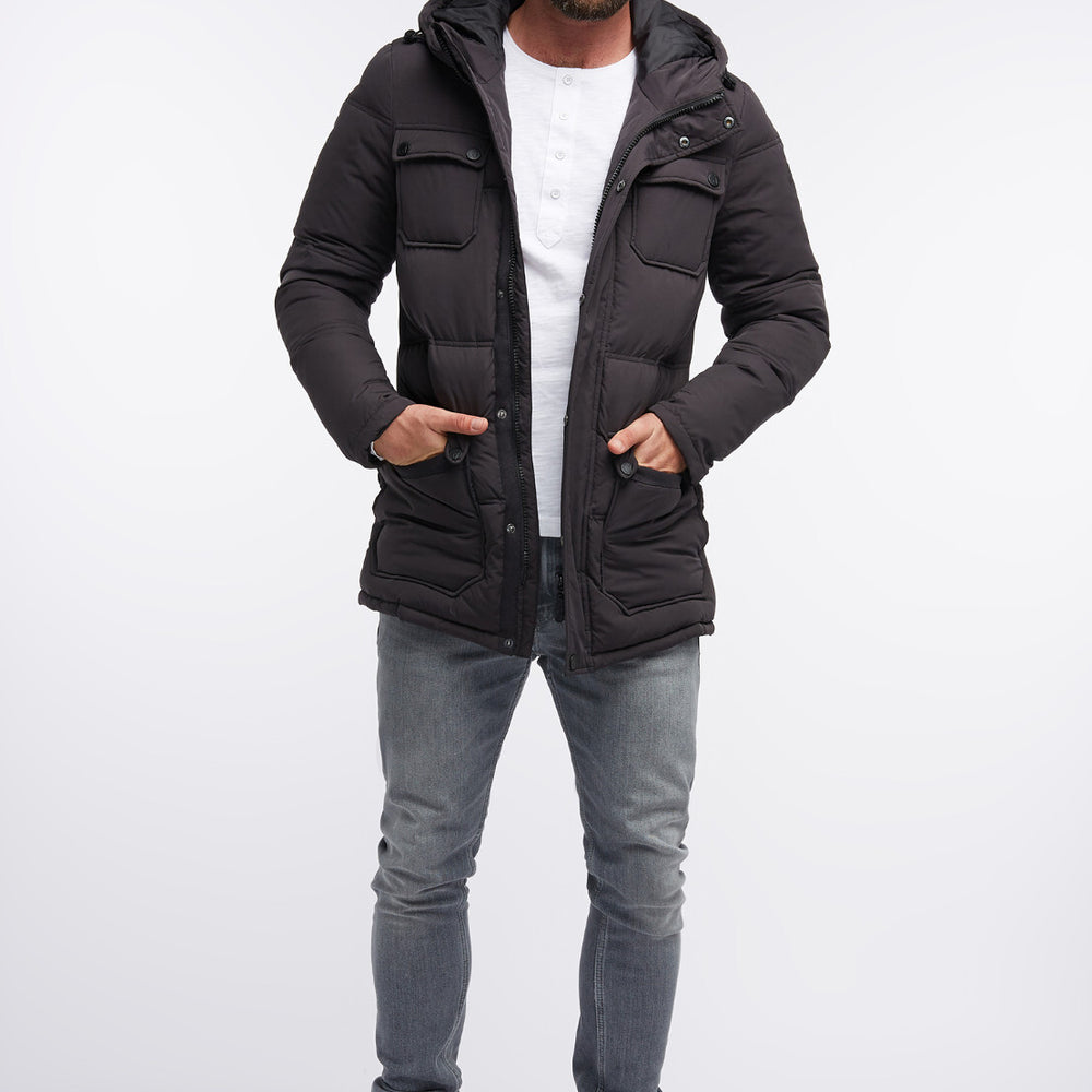 B-WARE DREIMASTER HERREN PARKA Gr. XXL Farbe Schwarz