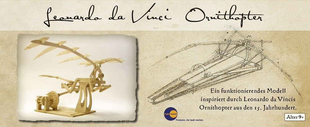 Leonardo Da Vinci Ornithopter Holzmodell Modellbau Echtholz Technik Baukasten
