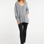 B-WARE FAINA DAMEN PULLOVER Gr. L/XL Farbe Grau