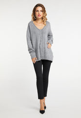 B-WARE FAINA DAMEN PULLOVER Gr. L/XL Farbe Grau