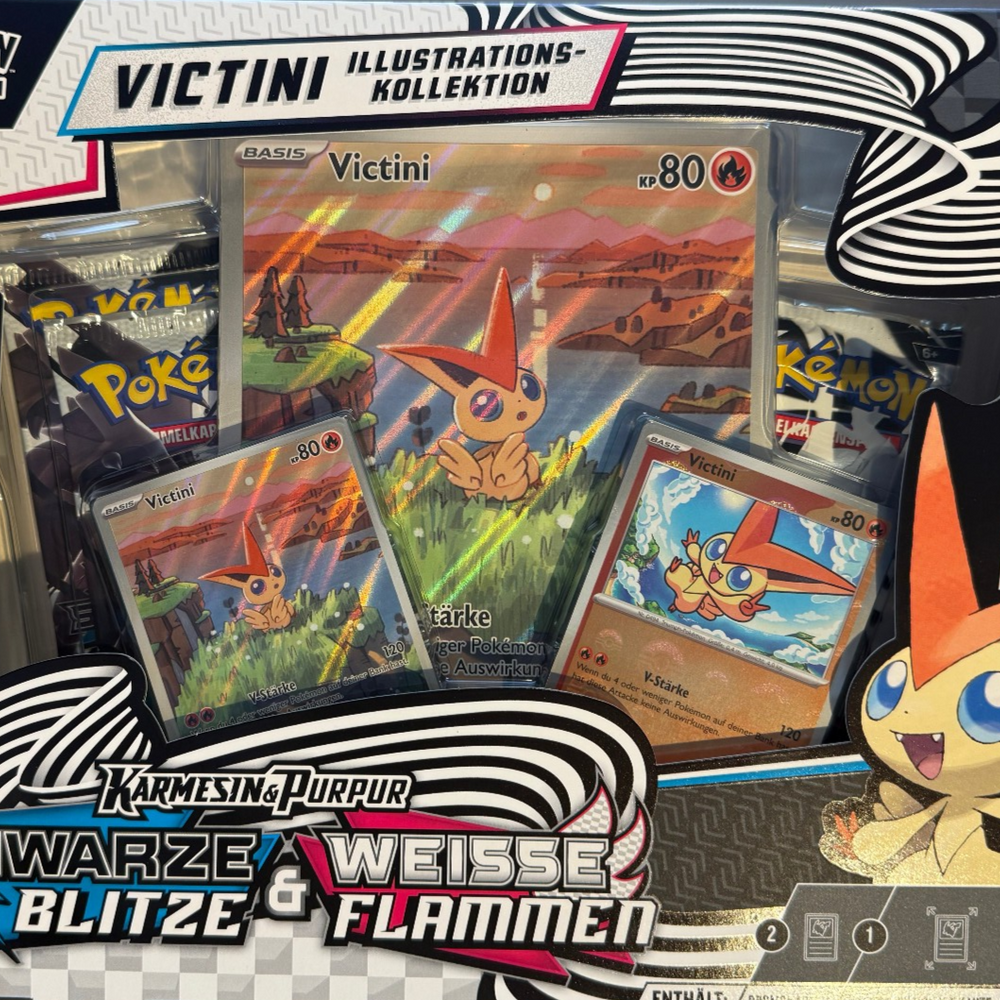 Pokémon Schwarze Blitze & Weisse Flammen Victini Illustrations-Kollektion