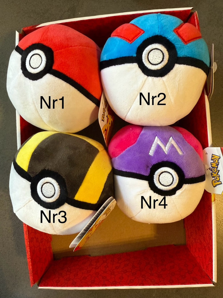 Pokémon Pokéball 4fach sortiert - Maße: ca. H 10 cm -- Hyperball