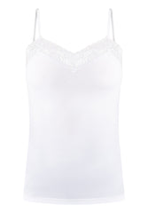 B-WARE DreiMaster Klassik Damen Top mit Spitze Gr. L Farbe Weiss