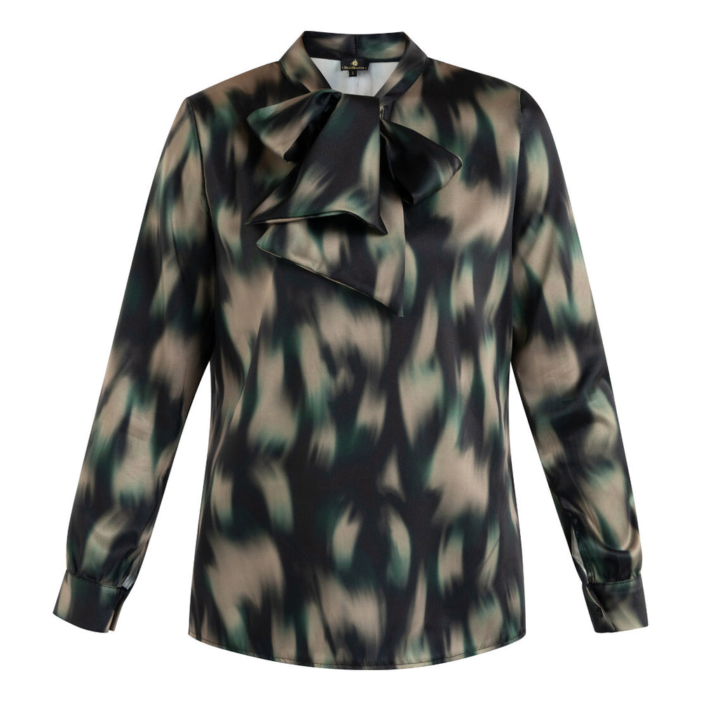 B-WARE DREIMASTER KLASSIK DAMEN LANGARMBLUSE Gr. L Farbe Schwarz Gold