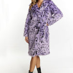 B-WARE FAINA DAMEN MANTEL GR.S FARBE LILA SCHWARZ