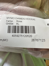 B-WARE MYMO DAMEN HOODIE Gr. XL Farbe Rose
