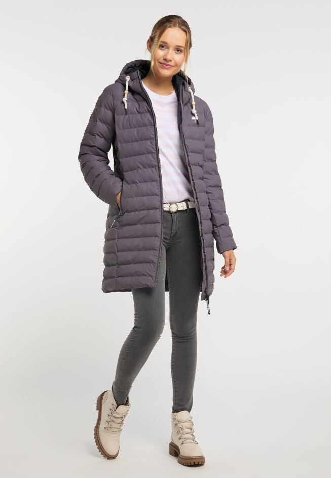 B-WARE SCHMUDDELWEDDA DAMEN MANTEL GR.L FARBE DUNKLE PFLAUME