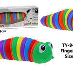 1x Regenbogen Schneckenraupe  mit Augen- Fidget Toy Antistress Sensorik Finger