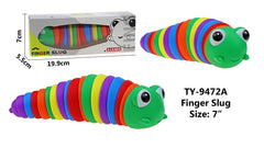 1x Regenbogen Schneckenraupe  mit Augen- Fidget Toy Antistress Sensorik Finger