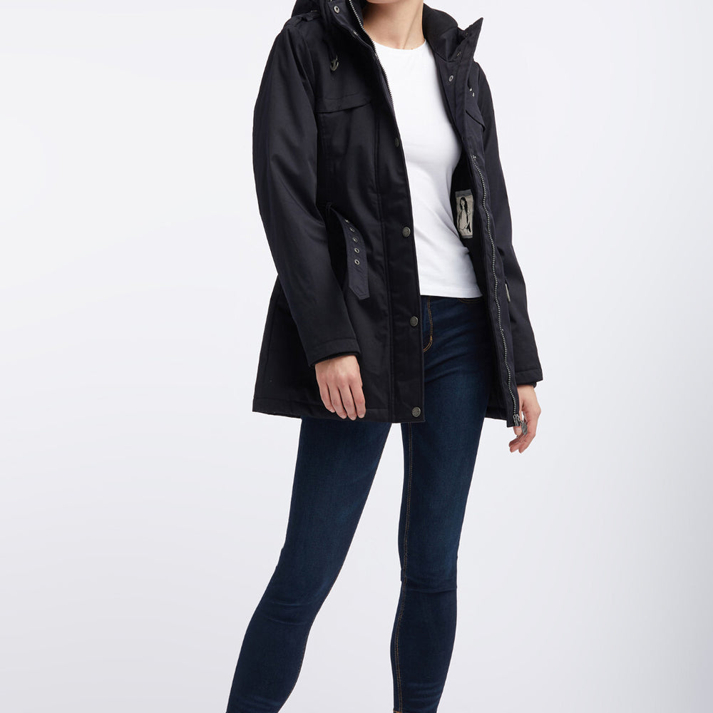 B-WARE DREIMASTER DAMEN MANTEL Gr. L Farbe Schwarz