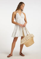 B-WARE IZIA DAMEN KLEID GR.L FARBE WEISS