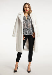 B-WARE FAINA DAMEN MANTEL GR.M FARBE WOLLWEISS