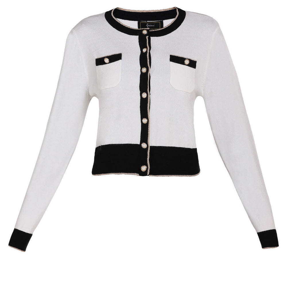 B-WARE FAINA DAMEN STRICKJACKE Gr.M/L Farbe WEISS