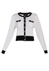 B-WARE FAINA DAMEN STRICKJACKE Gr.M/L Farbe WEISS