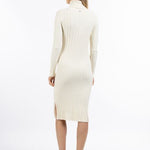 B-WARE DREIMASTER KLASSIK DAMEN STRICK Langarmkleid midi GR.XS/S FARBE HELLBEIGE