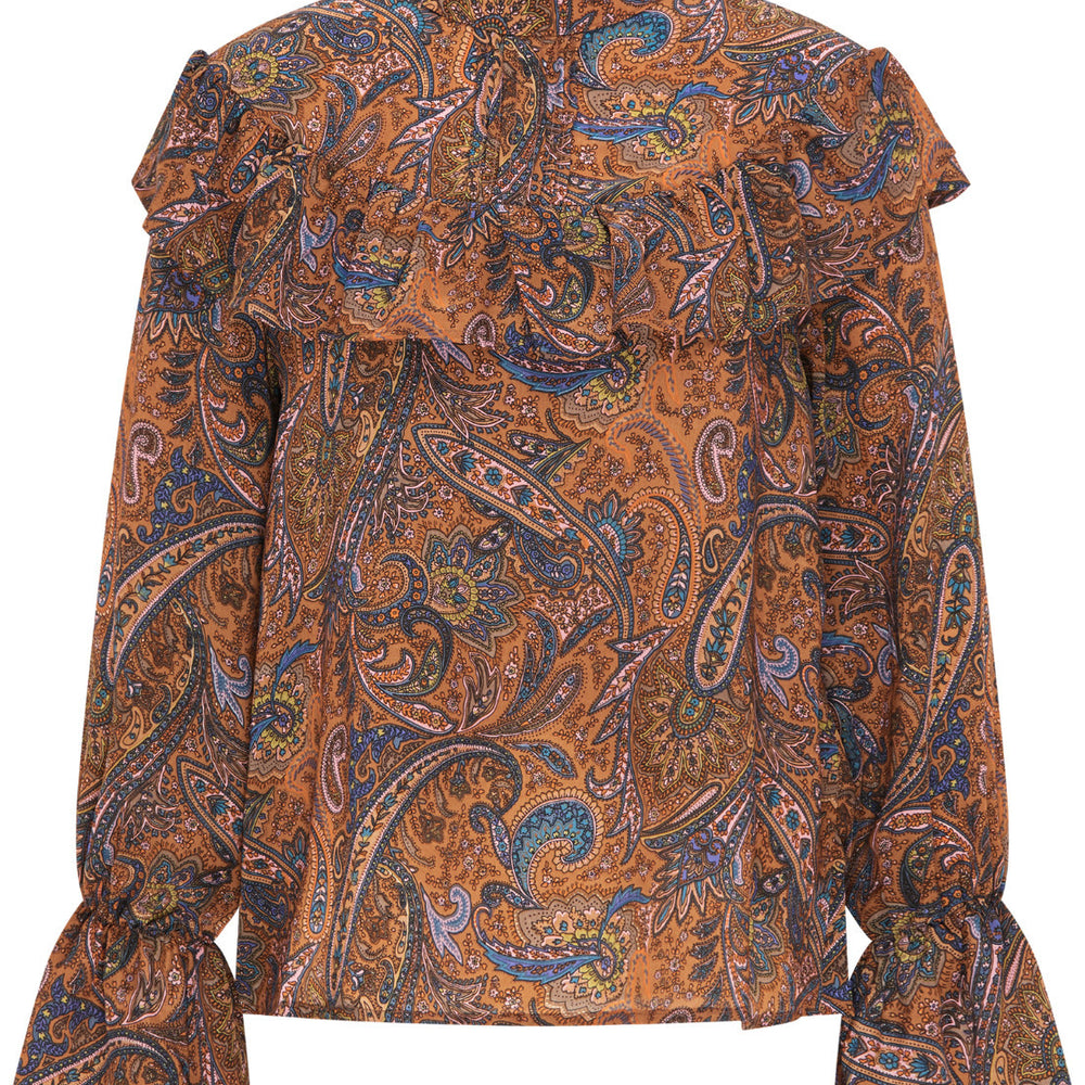 B-WARE USHA FESTIVAL DAMEN BLUSE Gr.S Farbe Braun