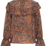 B-WARE USHA FESTIVAL DAMEN BLUSE Gr.S Farbe Braun