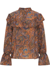 B-WARE USHA FESTIVAL DAMEN BLUSE Gr.S Farbe Braun