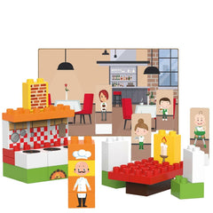 BiOBUDDi Bausteine Set Restaurant 25-teilig BB-0141