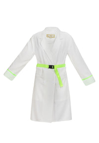 B-WARE MYMO DAMEN MANTEL Gr.XS Farbe Weiss Neon-Grün