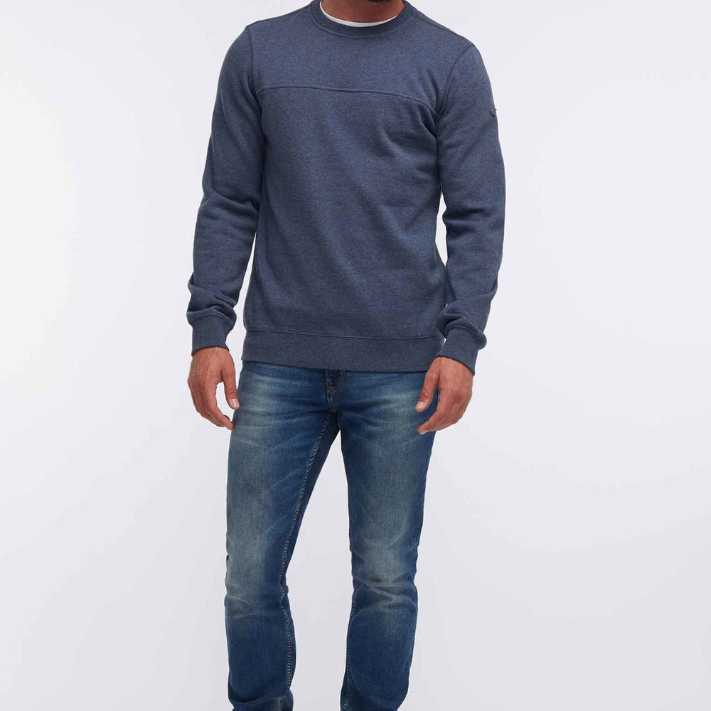 B-WARE DREIMASTER HERREN PULLOVER Gr. L Farbe DUNKELGRAUBLAU MELANGE