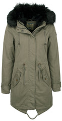 B-WARE DREIMASTER DAMEN PARKA Gr. L Farbe Oliv