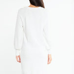 B-WARE FAINA DAMEN STRICKKLEID GR.XL/XXL FARBE WEISS