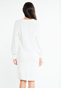 B-WARE FAINA DAMEN STRICKKLEID GR.XL/XXL FARBE WEISS