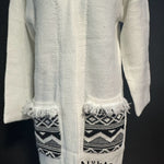 B-WARE IZIA DAMEN OFFENER STRICK CARDIGAN Gr.XS/S FARBE WOLLWEISS