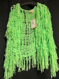 B-WARE MYMO DAMEN STRICKJACKE Gr.XS/S Farbe NEON GRÜN