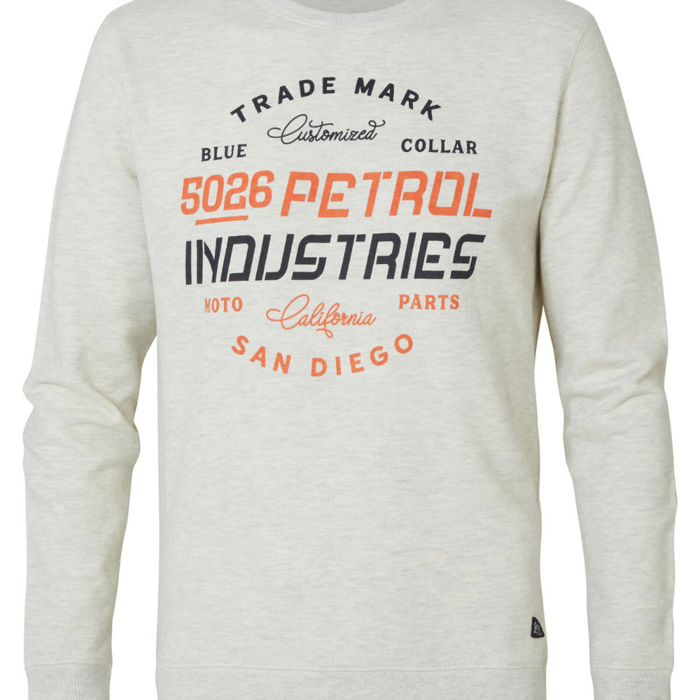 B-WARE PETROL INDUSTRIES HERREN PULLOVER GR.L FARBE ANTIQUE WHITE MELEE