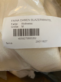 B-WARE FAINA DAMEN BLAZERMANTEL Gr. M Farbe Wollweiss