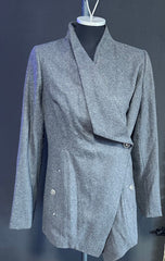 Musterware/Einzelstück DAMEN DREIMASTER KURZMANTEL GR:S FARBE GRAU-MELANGE