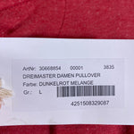 B-WARE DREIMASTER DAMEN PULLOVER Gr. L Farbe Dunkelrot Melange