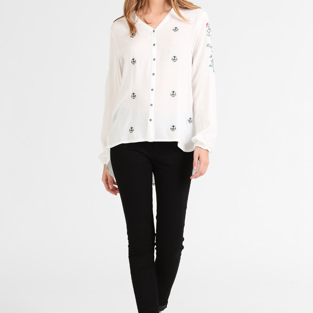 B-WARE DREIMASTER DAMEN BLUSE Gr. L Farbe Wollweiss