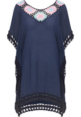 B-WARE USHA FESTIVAL DAMEN TOP Gr. XS/S Farbe Marine Mehrfarbig