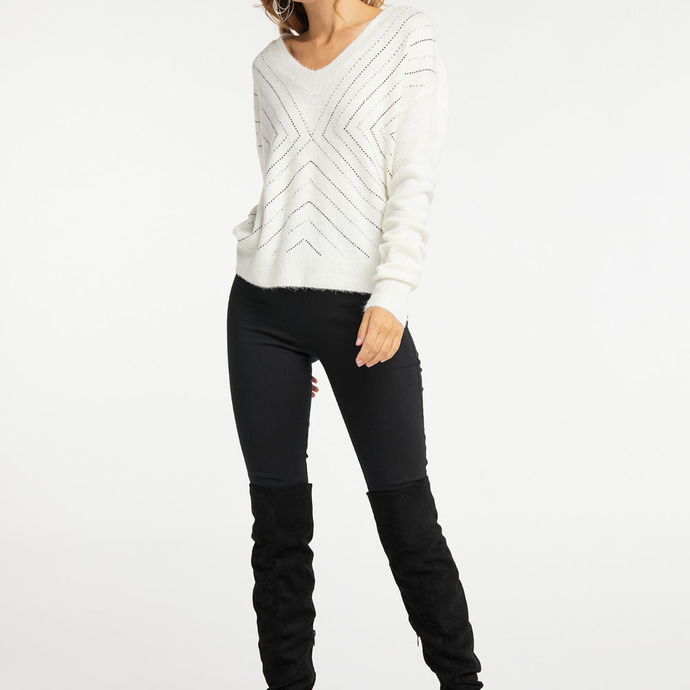 B-WARE FAINA DAMEN PULLOVER Gr. L/XL Farbe Wollweiss