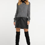 B-WARE FAINA DAMEN STRICKJACKE Gr. L/XL Farbe Silber