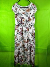 B-WARE USHA DAMEN KLEID Gr. XL Farbe Weiss Mehrfarbig