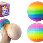1x JUMBO TEXTURED RAINBOW SQUISHY BALL  Kinder Spielzeug farblich sortiert