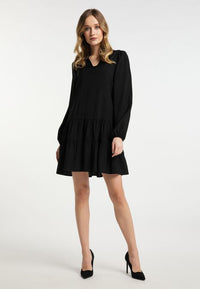 B-WARE DREIMASTER KLASSIK DAMEN LANGARMKLEID GR.L FARBE SCHWARZ