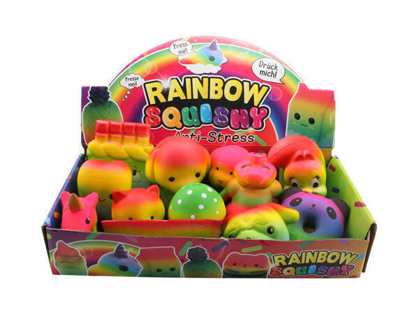 1x Squishys "Rainbow" in kunterbunten Regenbogenfarben und tollen Designs