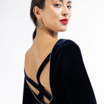 B-WARE FAINA DAMEN KLEID GR.XS FARBE DUNKELMARINE