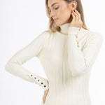 B-WARE DREIMASTER KLASSIK DAMEN STRICK Langarmkleid midi GR.XS/S FARBE HELLBEIGE