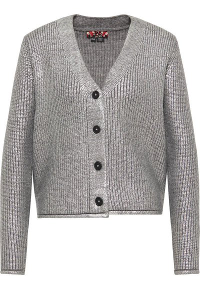 B-WARE myMo Strickpullover nolie Gr.M/L Farbe Silber Schwarz