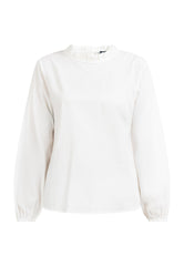 B-WARE DREIMASTER VINTAGE DAMEN LANGARMBLUSE Gr. S Farbe Wollweiss