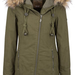 B-WARE DREIMASTER DAMEN MANTEL Gr. XS Farbe Oliv